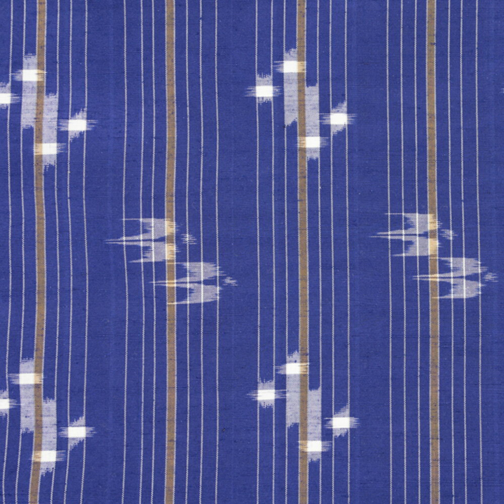 【ふるさと納税】【受注生産：納期4ヶ月～6ヶ月】琉球絣（着尺）　十字絣にトゥイグヮー（鳥小） サムネイル2