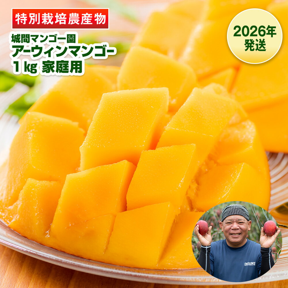 【2026年発送】城間マンゴー園　家庭用　アーウィンマンゴー1kg　特別栽培農産物