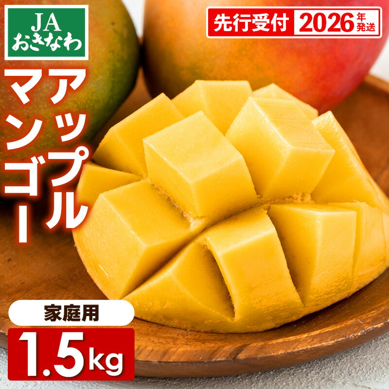 【先行受付】【2026年発送】JAおきなわの産直アップルマンゴー 約1.5kg【ご家庭用・白箱】- 先行予約 沖縄 産地直送 南国フルーツ 旬の味覚 家庭用 オススメ 沖縄県 八重瀬町