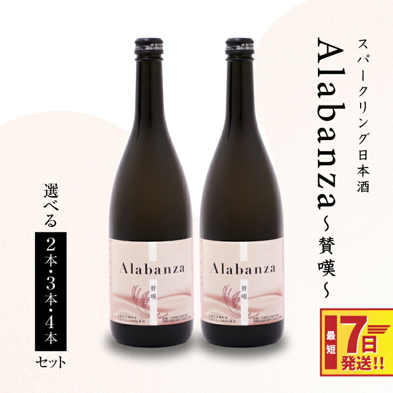 【7日以内に発送!】スパークリング日本酒 「Alabanza」〜賛嘆〜 - 2本/3本/4本 720ml お酒 クール便 冷蔵配送 炭酸 甘口 女子会 アラバンサ アルコール分 12% すぐ届く 令和7年産 スピード配送便 送料無料【宮崎県木城町】