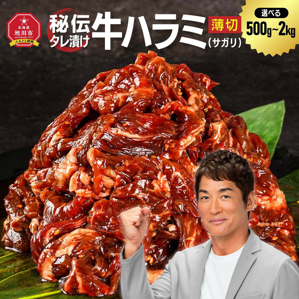 【容量選択可能】【2026年1月から発送開始】秘伝タレ漬け牛ハラミ(サガリ)薄切)500g~2kg(タレ込み) | 牛肉 お肉 焼肉 焼き肉 やきにく焼肉用 タレ 漬け 付き 味付き 薄切り にく 小分け 個包装 冷凍