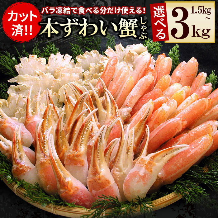 <年内配送可> お刺身・かにしゃぶ・かにステーキ用セット 選べる 1.5kg 〜 3kg カニ かに 蟹 ずわいがに ズワイガニ ズワイ蟹 ズワイ ずわい 北海道 根室市(クラウドファンディング対象)