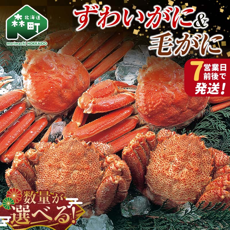 ≪年末発送受付中≫ ずわいがに毛がに2尾~4尾 \容量が選べる/ かに カニ 蟹 ガニ 森町 北海道 毛蟹 毛かに 毛ガニ 毛カニ 北海道 ズワイカニ ズワイ蟹 ズワイガニ 食べ比べ 二大蟹 二大ガニ 二大がに 年内発送 9月発送 mr1-1081var