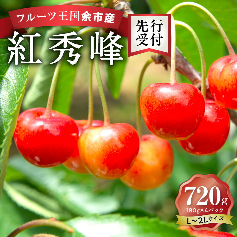 2026年発送 【 先行予約 】 令和8年産 紅秀峰 【 L〜2L バラ詰め 】 180g × 4パック 720g【 ニトリ観光果樹園 】 余市 北海道 フルーツ王国 さくらんぼ サクランボ 桜桃 紅秀峰 余市産さくらんぼ 人気さくらんぼ ニトリ 北海道 余市町 送料無料