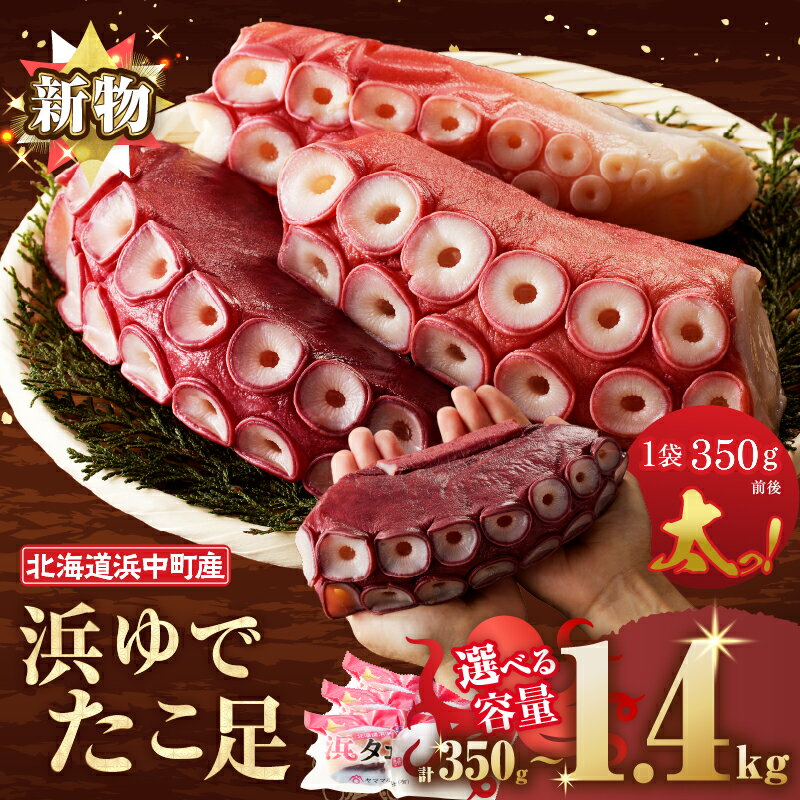 【配送時期が選べる】たこ 北海道 浜中町産 浜ゆで たこ足 350g 数量限定 新物 タコ 下足 刺身 唐揚げ おかず ご飯 おつまみ 真空パック 国産 海鮮 海の幸 海産物 人気 おすすめ 贈り物 ギフト 冷凍 小分け 小分けセット