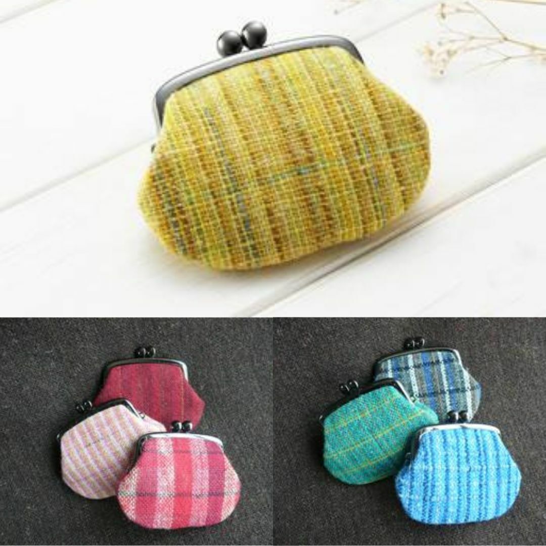 ホームスパン 小銭入(全3色) ファッション小物 小物 財布 コインケース がま口 羊毛 汚れが付きにくい 織物 和風 和テイスト