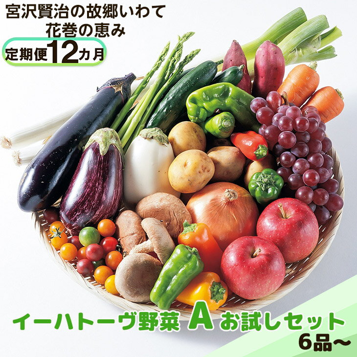 《定期便12ヶ月》 イーハトーヴ野菜A お試しセット 6品〜 ふるさと納税 野菜 定期便 お楽しみ 旬 冷蔵