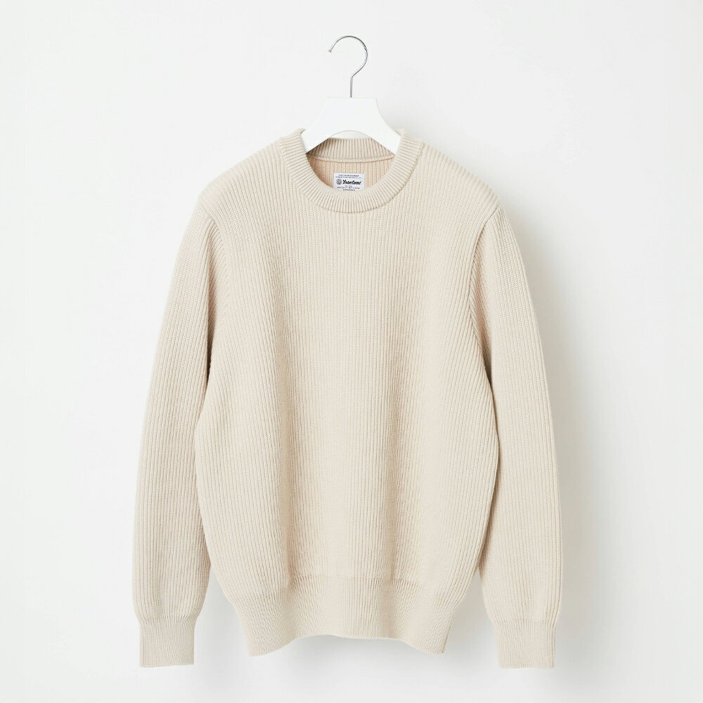 ≪順次発送≫【Yonetomi】EX FINE WOOL RIB KNIT PULLOVER ECRU エクリュ ニットプルオーバー 服 洋服 ユニセックス メンズ レディース ブランド 山形県 山辺町 送料無料 yt-epxxe-sn ※沖縄・離島への配送不可