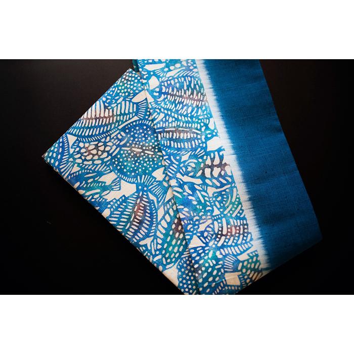 職人が丹精込めて染めあげた世界で一つだけの「手差し型染め 半幅帯」(魚) | 帯 おび 和装 着物 一点物 伝統 送料無料 東京 八王子