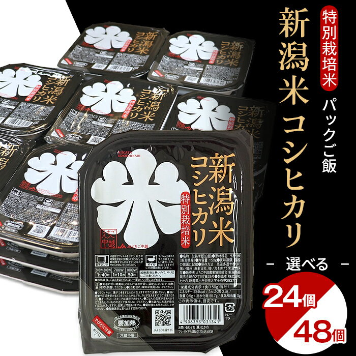 米 パックご飯 パックライス ご飯パック 選べる 150g×24個 150g×48個 新潟県産コシヒカリ 特別栽培米 国産 レンジ 簡単 便利 保存食 備蓄 ローリングストック 24食 48食(えちご中越農業協同組合)