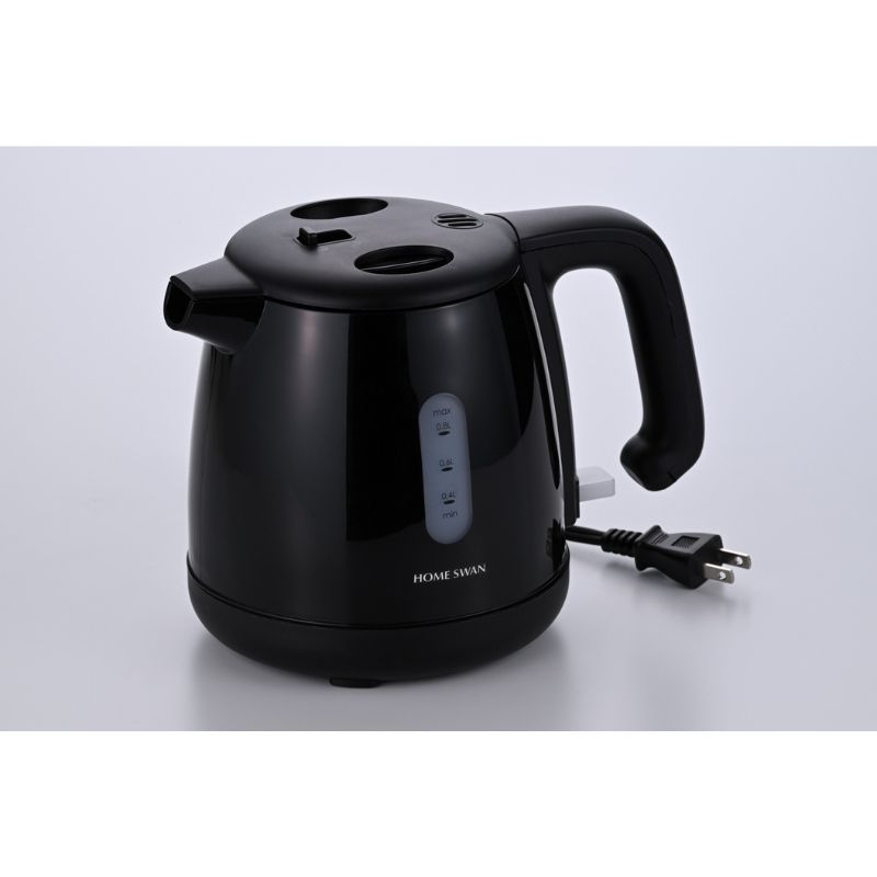 転倒湯漏れ機能付き 電気ケトル0.8L 黒 電化製品 キッチン用品 電気ケトル 空だき防止機能 こぼれにくい 卓上