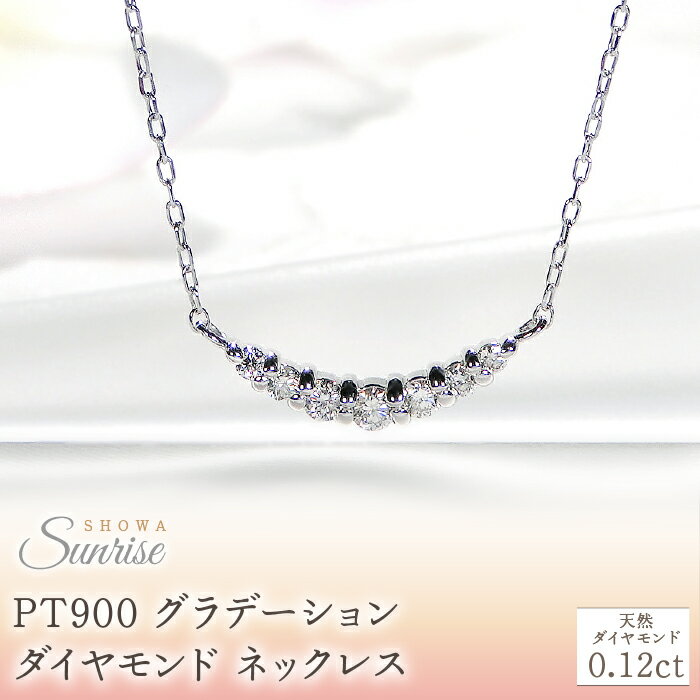 【0.12ct】PT900 グラデーション ダイヤモンド ネックレス CSN00201-PT SWAV020