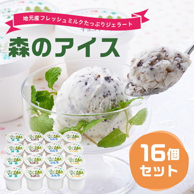 地元産フレッシュミルクたっぷりジェラート森のアイス16個セット_ アイス アイスクリーム ジェラート ミルク キャラメル チョコチップ 抹茶 4種 セット 菓子 スイーツ おやつ 長野県 南箕輪村 冷凍 ギフト 送料無料 【配送不可地域:離島】【1007816】