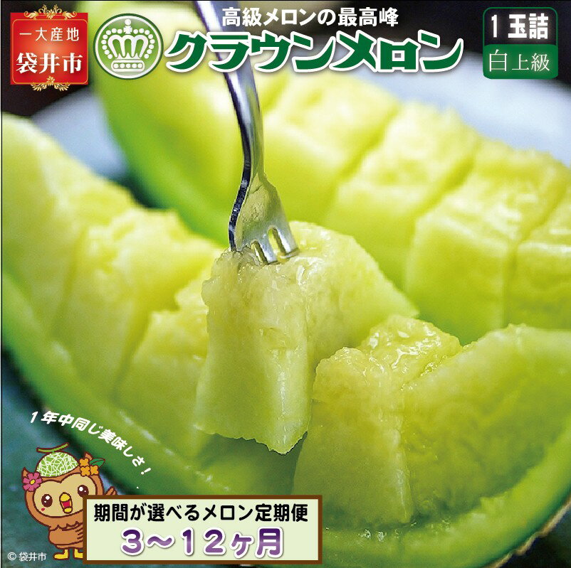 【期間が選べる定期便】クラウンメロン(白上級)1玉入  お届け:◆返礼品到着後、すぐに状態をご確認ください◆