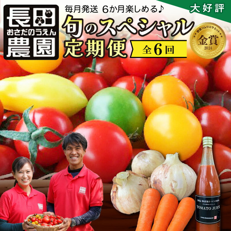 旬 トマト ミニトマト その他野菜等 定期便 6回 1月〜6月毎月発送 金賞受賞 大好評 長田農園 ジュエリートマト トマトベリー さくらんぼトマト フルーツトマト ミニトマト トマトジュース にんじん 新たまねぎ セット 野菜 新鮮 産地直送 碧南市 送料無料