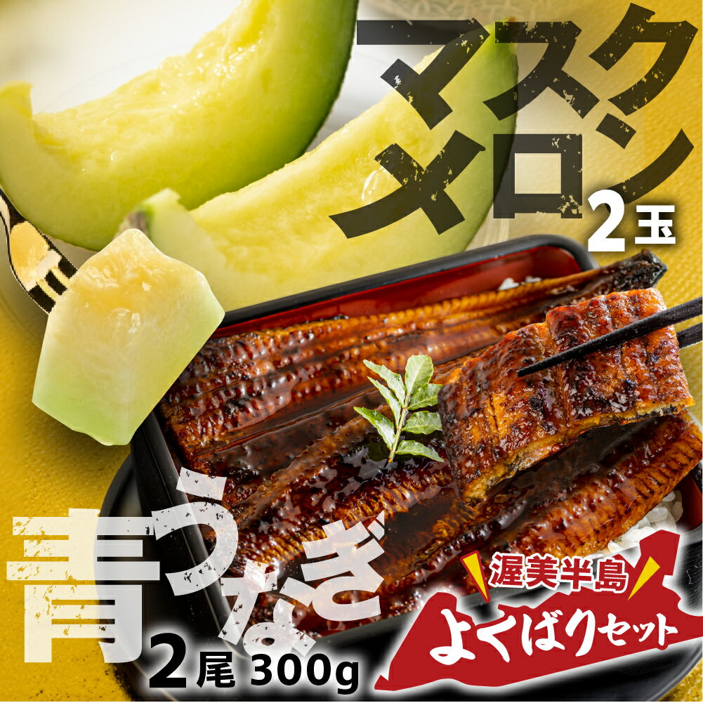 \高評価★4.5/ 幻の青うなぎ & マスクメロン セット うなぎ 訳あり 蒲焼 2尾 ウナギ 鰻 蒲焼き 最高級 長蒲焼 特大サイズ 楽天限定 土用丑の日 丑の日 簡単調理 惣菜 ギフト箱入り メロン 2玉 秀品 フルーツ くだもの unagi 暑さ 対策 送料無料