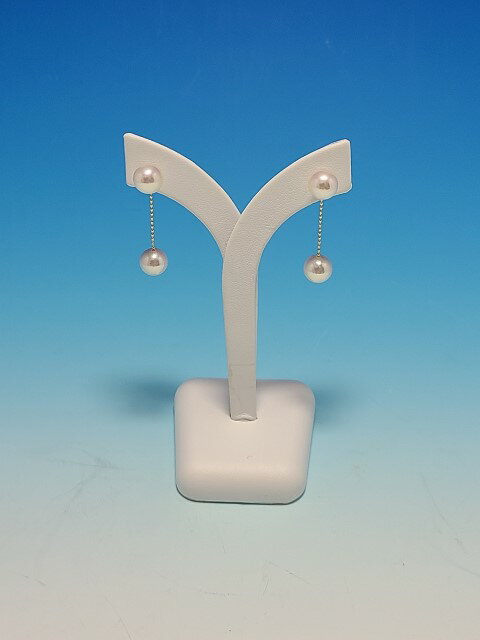 100-02 K18 アコヤパールスイングピアス(10-To)