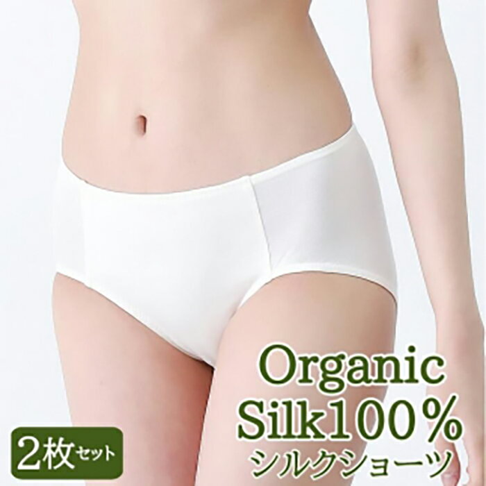 なめらかなオーガニックシルク100%のお肌に優しい日本製スタンダードショーツ(2枚セット)【サイズ/L(2枚セット)】 | シルク パンツ パンティ レディース 日本製 かわいい 可愛い セット ランジェリー 下着 送料無料