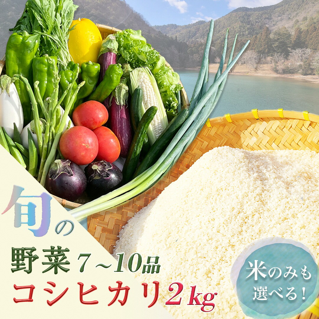 米 定期便 2kg(コシヒカリ) 旬の野菜7~10品セット 1回 6回 12回 京都 京都丹波/亀岡産 季節の野菜 詰め合わせ≪産地直送 直売所 令和7年産 6ヶ月 12ヶ月 ふるさと納税野菜 京野菜 訳あり 生活応援 新米≫※配送不可地域あり