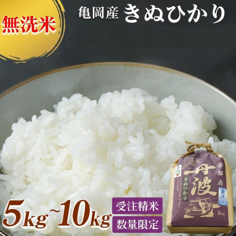 発送時期が選べる 無洗米 5kg・10kg (5kg×2袋) 選べる 京都丹波産 キヌヒカリ 令和7年産 ※受注精米《米 白米 コメ こめ きぬひかり 5キロ 10キロ ふるさと納税 無洗米 京都 亀岡産 大嘗祭供納品種 12月発送》※北海道・沖縄・離島への配送不可