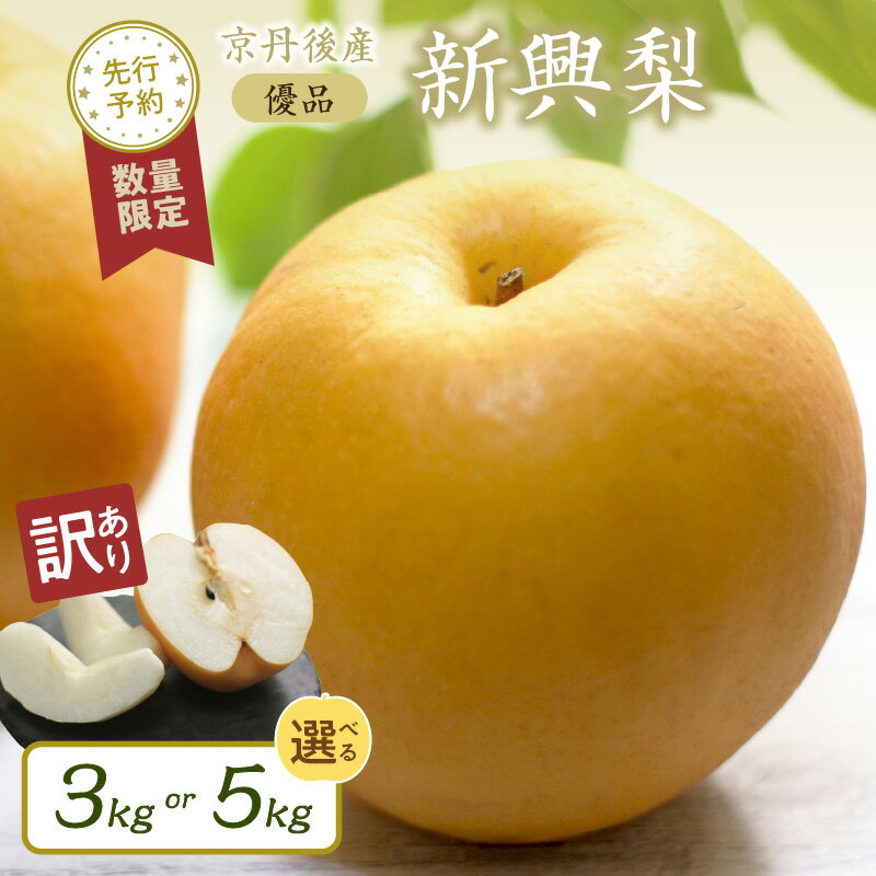 残りわずか/大きな梨・3kg 5kg【訳あり】高レビュー★ 【数量限定100】新興梨 優品 3kg(5~9玉入り) 5kg(8~16玉入り) (2025年10月上旬~発送) 選べる フルーツ 訳あり わけあり ワケアリ ふるさと納税 梨 訳あり 農家応援 生産者応援 送料無料
