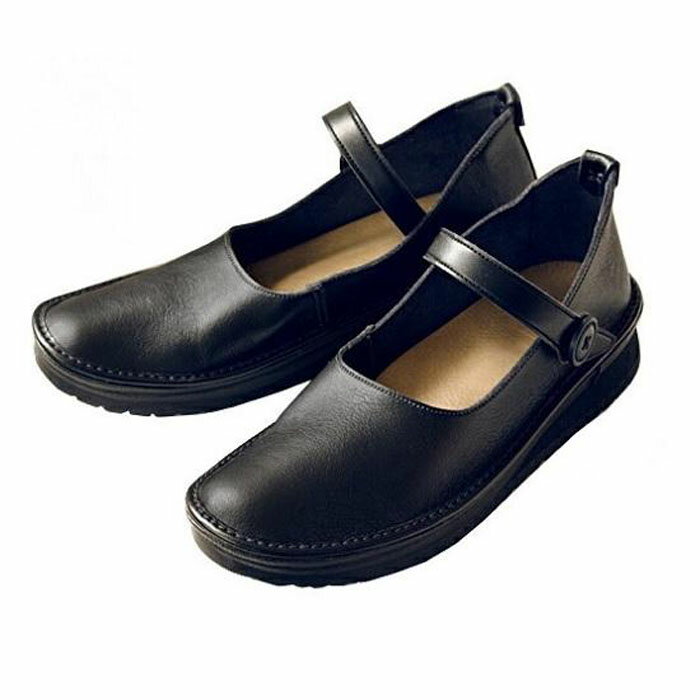 【グッドデザイン賞受賞】手を使わずに脱ぎ履きできる! 職人手作り ストラップシューズ KAYAK カヤック 靴 レディース【ブラック/24.5cm】