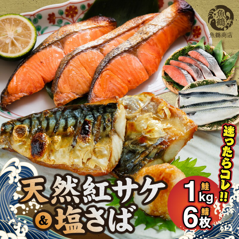【限定】 天然 紅サケ 1kg 塩さば 6枚 セット 選べる 発送時期 切身 フィレ 選りすぐり コク 旨み 鮭 肉厚 鯖 魚 海の幸 海鮮 魚介 食品 食べ物 おかず 料理 お弁当 ホイル焼き 煮魚 塩焼き 水産加工品 お取り寄せ 冷凍 和歌山 湯浅町 送料無料