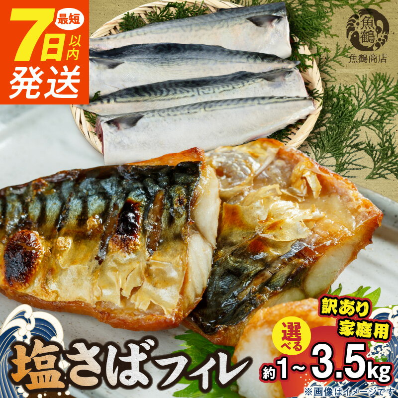 《7日以内発送》 《選べる配送月》 訳あり 塩さば フィレ 選べる 1kg ~ 3.5kg 食べやすい 切り身 おかず 時短 タイパ 焼くだけ 簡単 ご家庭用 弁当 アレンジ 水産加工品 さば 魚 魚介 海鮮 海の幸 海産物 魚鶴商店 冷凍 お取り寄せ 送料無料