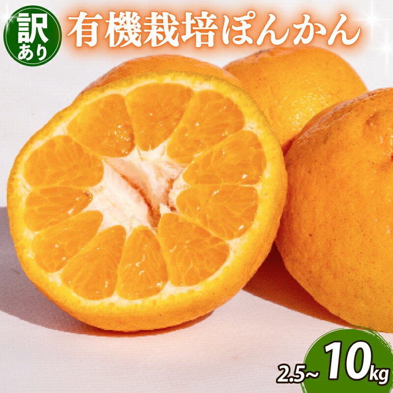 訳あり ぽんかん 2.5 ~ 10kg サイズ 混合 オーガニック 【 早期予約 2026年2月上旬より順次発送】 無農薬 有機 JAS認定 柑橘 みかん 蜜柑 家庭用 ふるさと納税柑橘 先行予約 数量限定 期間限定 旬 ふるさと納税ぽんかん くだもの フルーツ 果物 JAS