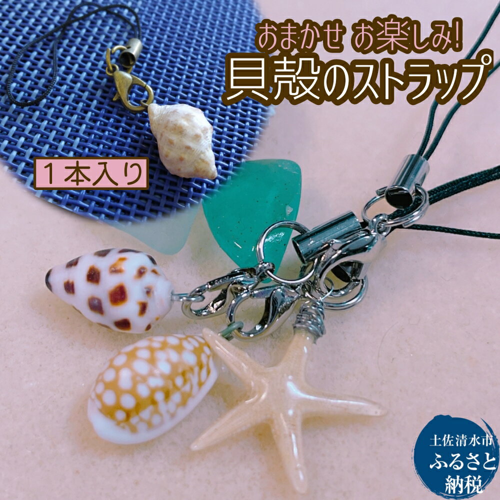 おまかせ 貝殻のストラップ 1本 お楽しみ ハンドメイド作品 天然貝 シェル チャーム ランダム 1000円ポッキリ かわいい 飾り 根付 帯飾り 夏 海 モチーフ 足摺 高知 土佐清水 故郷納税 ふるさとのうぜい 返礼品 1000円ぽっきり【R01347】