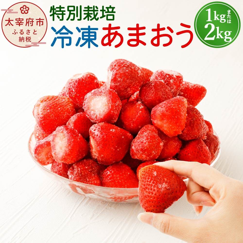 【予約】<選べる 容量>【特別栽培】冷凍 あまおう 1kg/2kg 【2025年2月上旬より発送開始】うるう農園 いちご イチゴ 苺 フルーツ 果物 九州産 福岡県産 太宰府市 送料無料