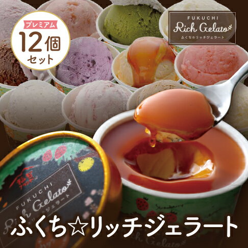 ふくち☆リッチジェラート プレミアム(12個セット) ご当地スイーツ 福岡県 福智町 取り寄せスイーツ アイス デザート 贈答 ギフト セット 詰め合わせ プレゼント 冷凍 送料無料
