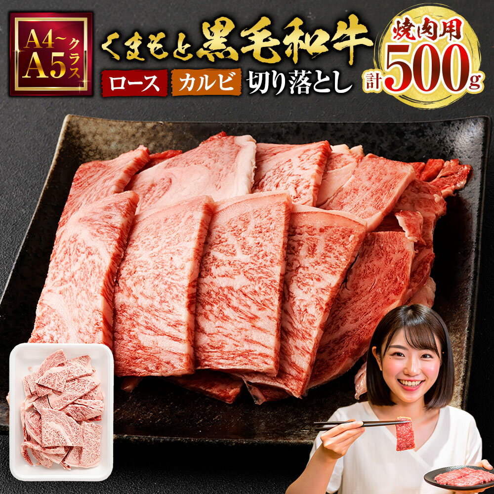 くまもと黒毛和牛 焼肉用 ロース カルビ 切り落とし 500g 11000円 1万1000円 黒毛和牛 スライス肉 牛肉 お肉 焼き肉 焼肉 A4〜A5 冷凍 熊本県 九州産 国産 送料無料