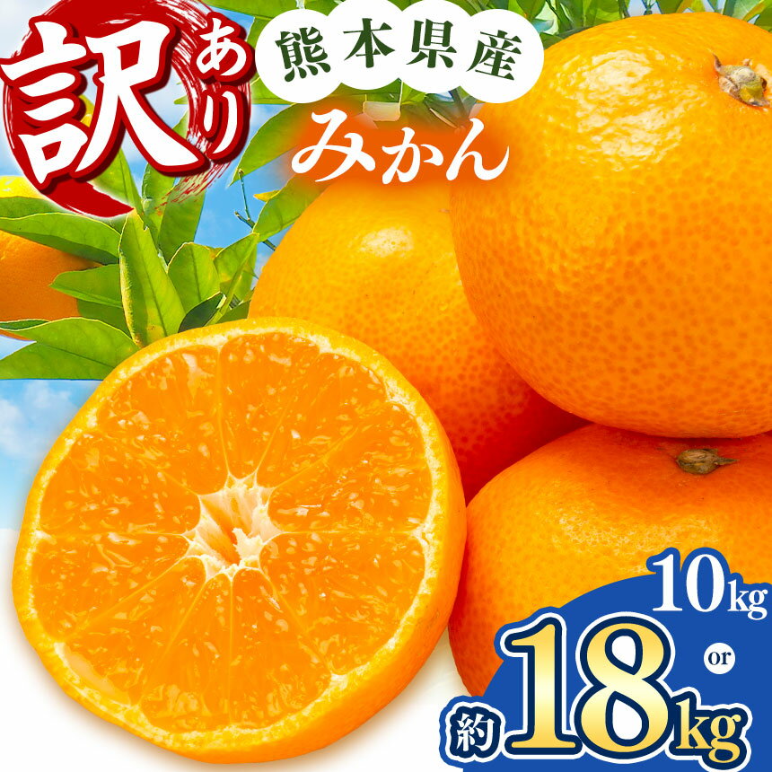 【 先行予約 】訳あり みかん 大小混合 選べる内容量 約 18kg or 10kg 果物 熊本県 なごみ町産 みかん 小さいサイズ 大きいサイズ ミカン 和水町