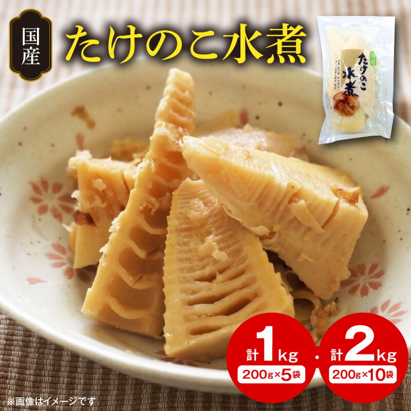 国産 たけのこ 水煮 200g × 5袋 / 10袋 合計 1kg / 2kg 小分け パック 簡単調理 常温 グルメ 食品 食べ物 野菜 山の幸 山菜 株式会社大久保商店 宮崎県 延岡市 お取り寄せ 送料無料