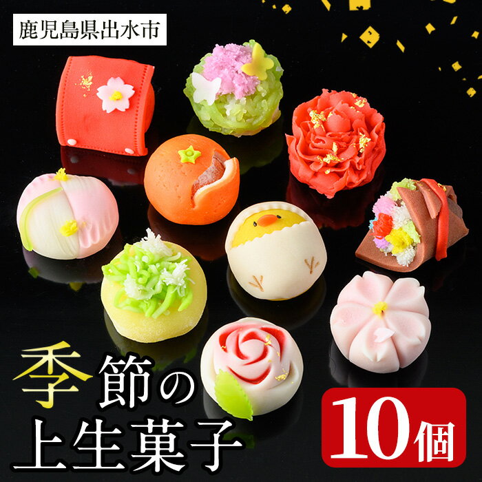 季節の上生菓子セット(10個) お菓子 和菓子 生菓子 四季 ギフト 贈り物 和スイーツ お祝い 個包装 冷凍 【リッチモン松元】