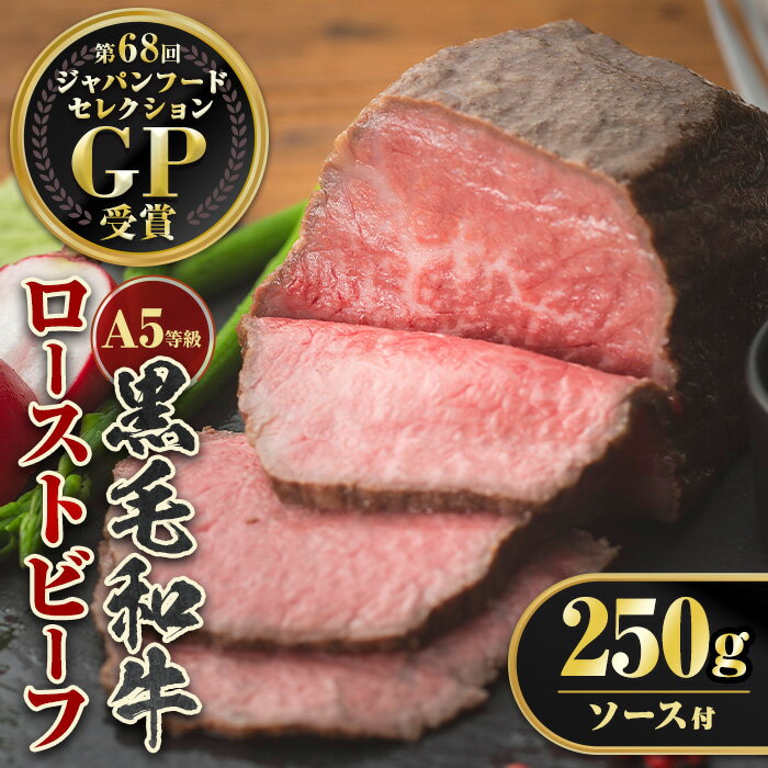 <5等級>鹿児島県産黒毛和牛ローストビーフ(250g・専用ソース付き) 鹿児島 九州産 牛肉 国産 贈り物 冷凍 冷凍便【お肉の直売所 伊佐店】【A0-08】