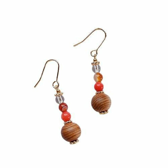 屋久杉×8月誕生石 イヤリング